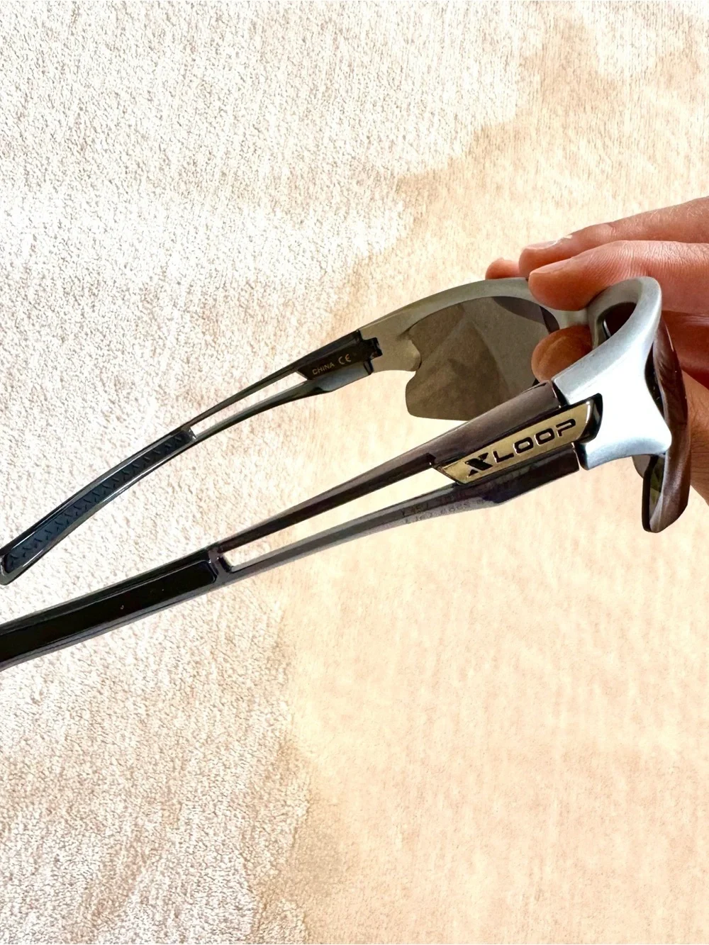 Vintage Y2K Sporty Silver Mirror Sports Sunglasses